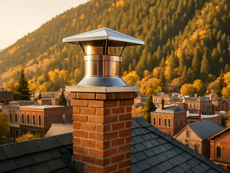 New chimney cap on a Victorian brick chimney in Durango, CO