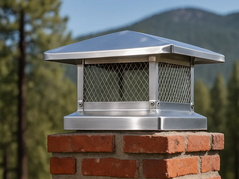 Stainless steel chimney cap with spark arrestor mesh